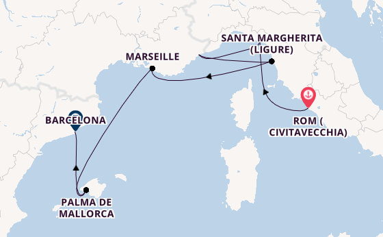 Westliches Mittelmeer ab Civitavecchia (Rom), Italien auf der Explorer of the Seas