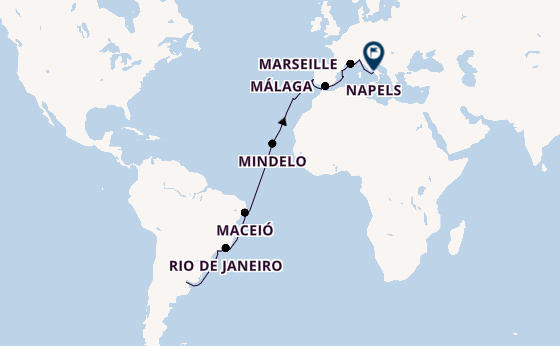 trans-Atlantisch vanaf Buenos Aires, Argentinië met de MSC Seaview