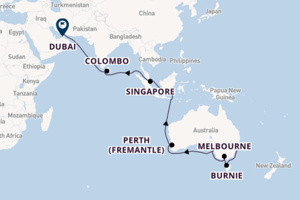 Luxury Sydney to Dubai with Bali, Singapore & Sri Lanka