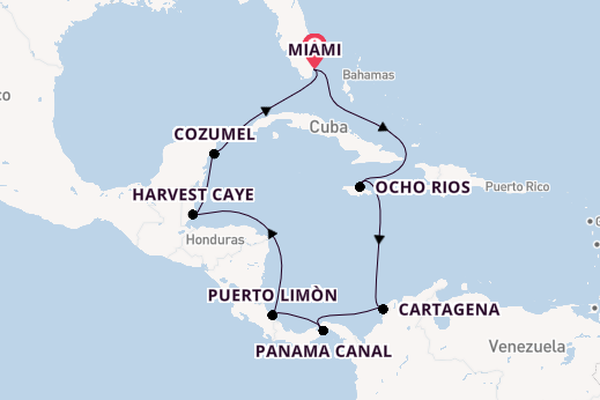 Central America from Miami, Florida, USA with the Norwegian Sun