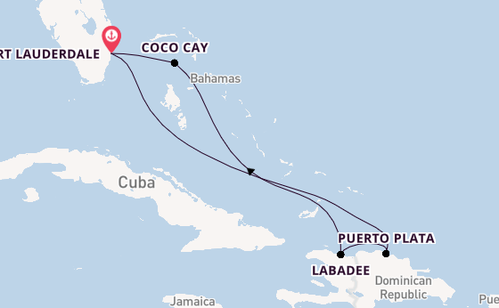 Caribbean vanaf Fort Lauderdale, Verenigde Staten met de Explorer of the Seas