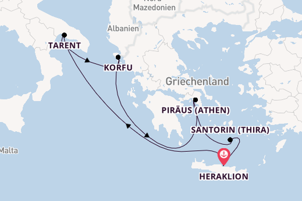 7 Nächte - Vielfalt des Östlichen Mittelmeers - ab/ bis Heraklion