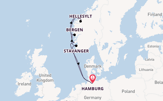 Noorwegen vanaf Hamburg, Duitsland met de Mein Schiff Relax