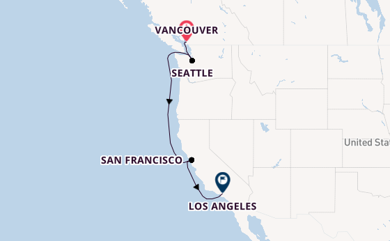 West Coast USA from Vancouver, British Columbia with the Star Princess