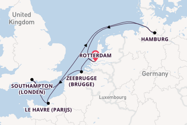 Benelux vanaf Rotterdam, Nederland met de MSC Preziosa