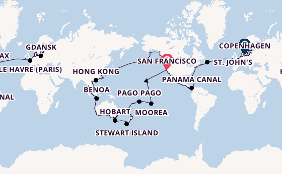 Round-the-World Trip from San Francisco, USA with the Azamara Quest