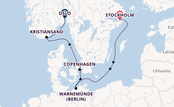 Norway from Stockholm, Sweden with the Seven Seas Grandeur