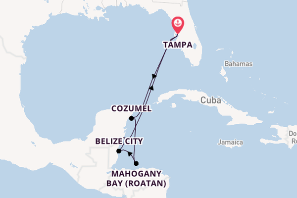 Western Caribbean from Tampa, Florida, USA with the Grandeur of the Seas