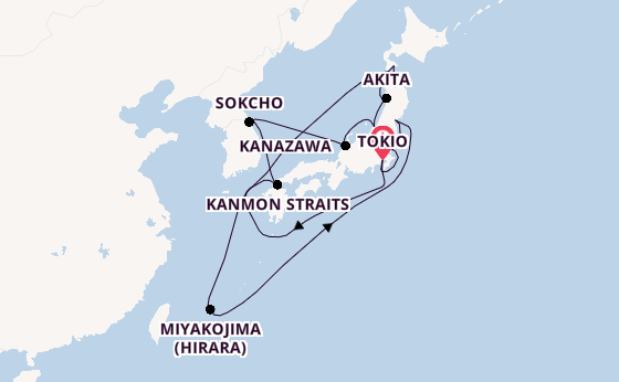 Japan vanaf Tokio, Japan met de Seabourn Encore