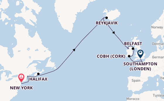 trans-Atlantisch vanaf New York, Verenigde Staten met de Norwegian Getaway