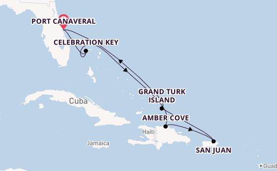 Caribbean from Port Canaveral, Florida, USA with the Star Princess
