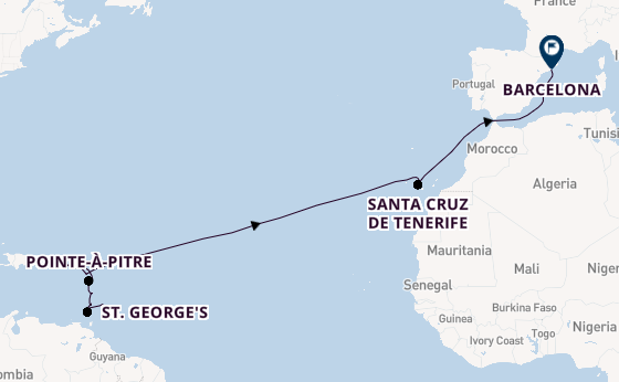 Caribbean vanaf Bridgetown, Barbados met de MSC World Europa