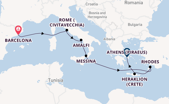 Mediterranean Sea from Barcelona, Spain with the Celebrity Infinity