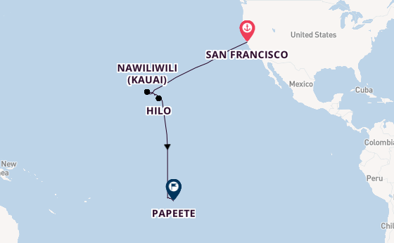 Hawaii from San Francisco, USA with the Seven Seas Splendor