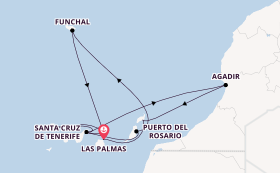 Kanarische Inseln ab Las Palmas, Gran Canaria auf AIDAprima