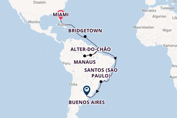 Südamerika ab Miami auf der Seven Seas Mariner