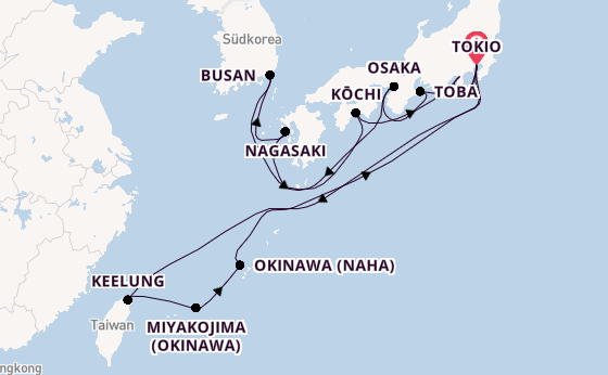 Japan ab Tokio, Japan auf der Diamond Princess