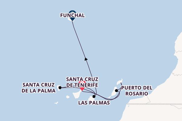 Canary Islands from Santa Cruz de Tenerife, Spain with the MSC Musica