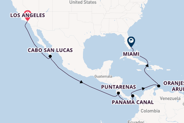 Central America from Los Angeles, California, USA with the Queen Elizabeth