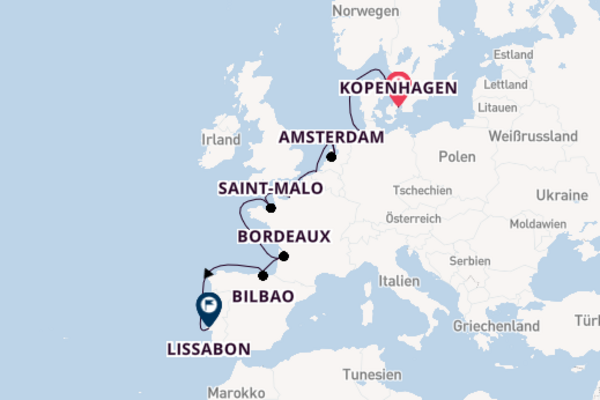 Großartige Kreuzfahrt über Zeebrugge (Brügge/Brüssel) ab Kopenhagen