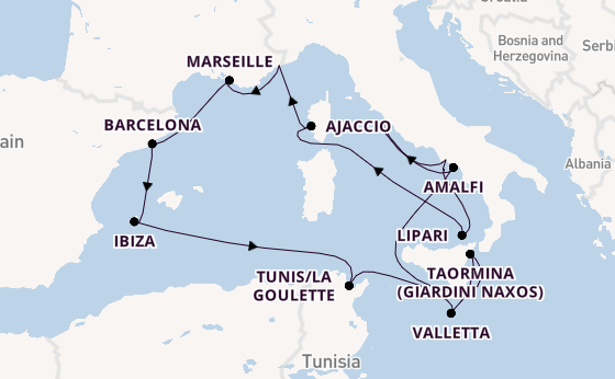 Western Mediterranean from Rome (Civitavecchia), Italy with the EXPLORA I