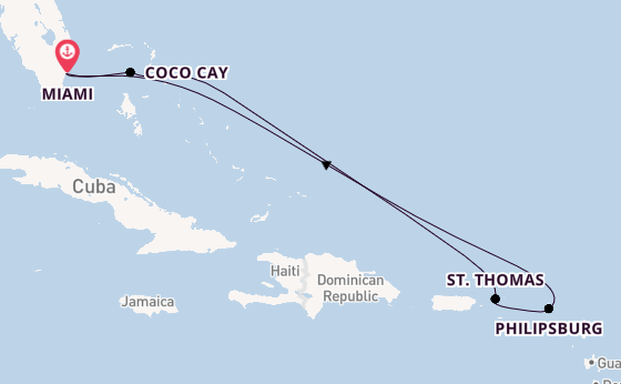 Caribbean vanaf Miami, Verenigde Staten met de Icon of the Seas