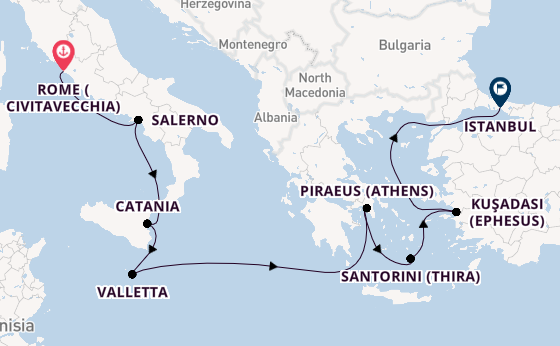 Mediterranean from Rome (Civitavecchia), Italy with the Norwegian Viva
