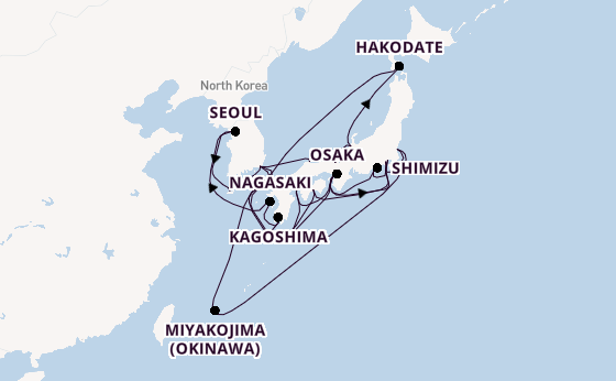 East Asia from Tokyo, Japan with the Noordam