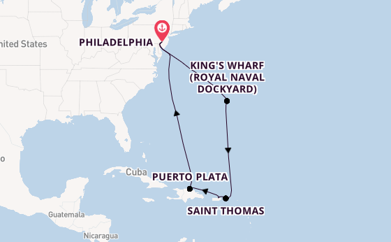 Caribbean from Philadelphia, Pennsylvania, USA with the Norwegian Pearl