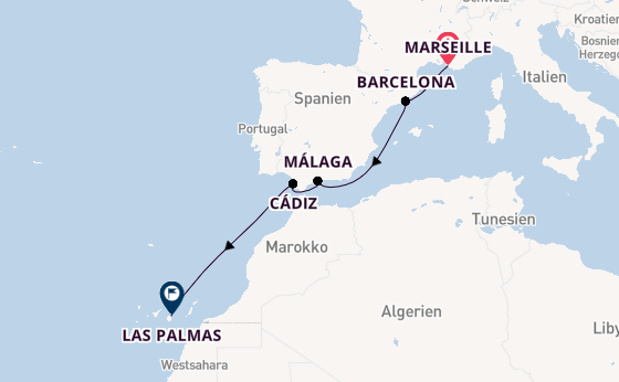 Westliches Mittelmeer ab Marseille, Frankreich auf der Costa Smeralda