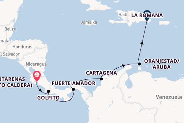 Mittelamerika ab Puntarenas (Puerto Caldera), Costa Rica auf der MS Hamburg