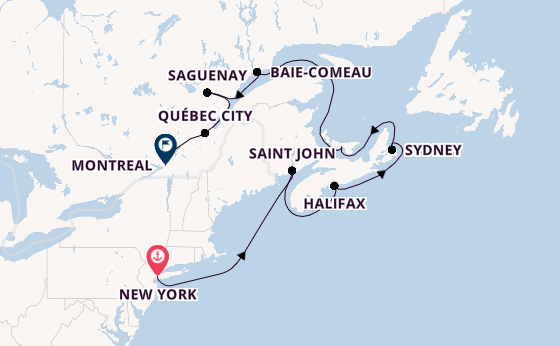 East Coast USA from New York, USA with the Seven Seas Splendor