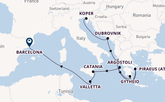 Mediterranean from Trieste, Italy with the Allura