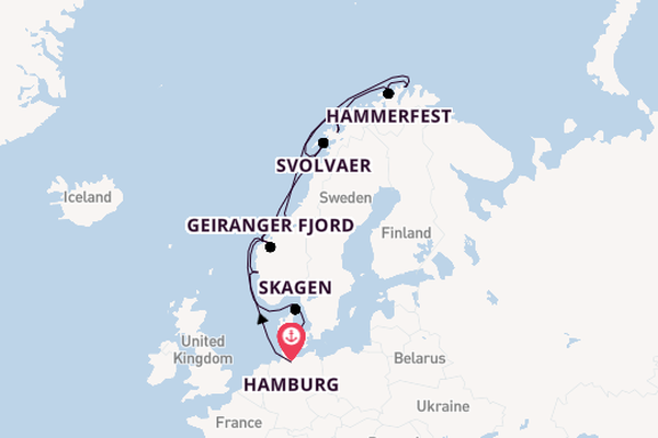 Noorwegen vanaf Hamburg, Duitsland met de VASCO DA GAMA