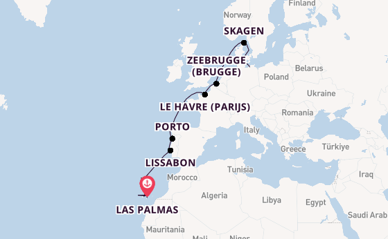 Canarische Eilanden vanaf Las Palmas, Gran Canaria, Spanje met AIDAmar