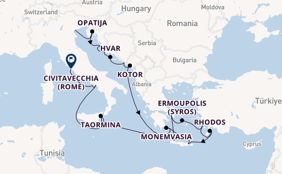 Middellandse Zee vanaf Venetië, Italië met de Azamara Onward