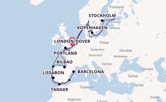 England ab London/Dover, Großbritannien auf der Nieuw Statendam