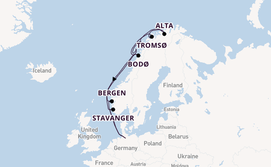 Noorwegen vanaf Hamburg, Duitsland met AIDAbella