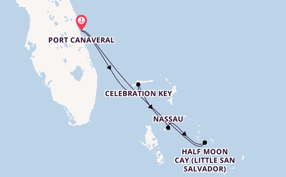 Caribbean from Port Canaveral, Florida, USA with the Carnival Freedom 