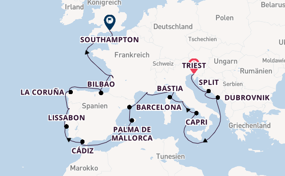 Mittelmeer ab Triest, Italien auf der Sonata (Oceania)
