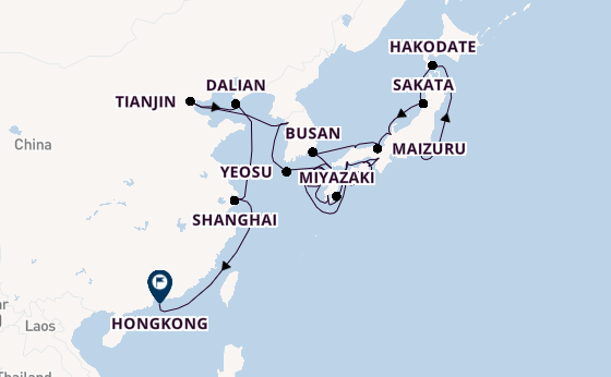 Ostasien ab Tokio, Japan auf der Azamara Pursuit