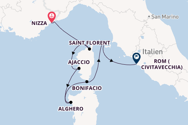 Westliches Mittelmeer ab Nizza, Frankreich auf der Royal Clipper