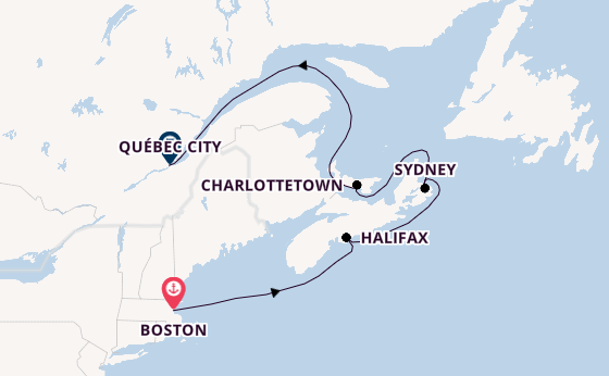 East Coast USA from Boston, Massachusetts, USA with the Zuiderdam