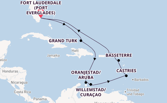 Karibik ab Fort Lauderdale (Port Everglades), USA auf der Celebrity Eclipse