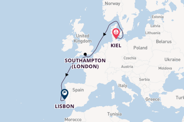 Expedition with the MSC Euribia to Lisbon from Kiel