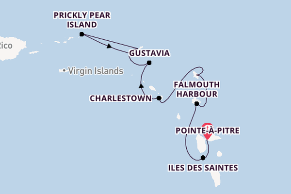 Karibik ab Pointe-à-Pitre, Guadeloupe auf der Le Ponant