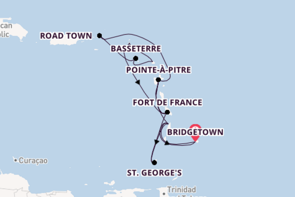 Southern Caribbean from Barbados with the MSC Virtuosa