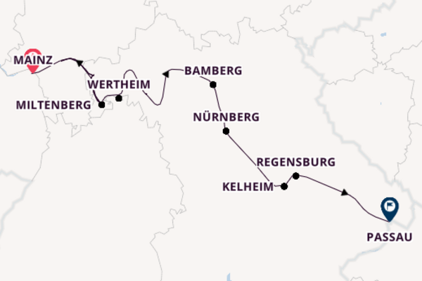 Main vanaf Mainz, Duitsland met de Amelia