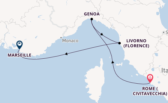 Western Mediterranean from United Kingdom with the MSC Opera