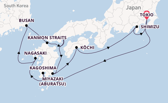Japan vanaf Tokio, Japan met de Sapphire Princess